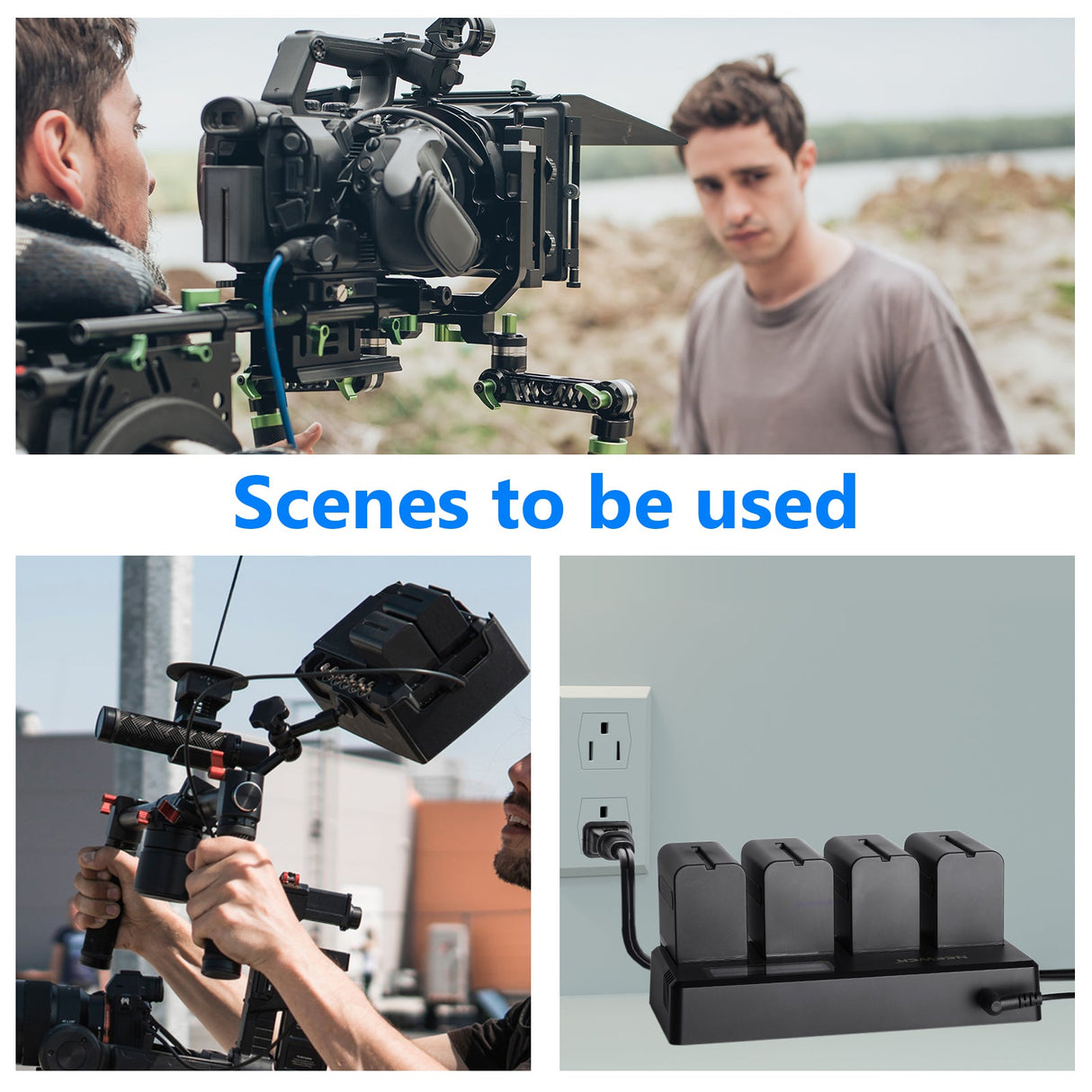 NEEWER 4-Pack NP-F970 Battery Set for Sony