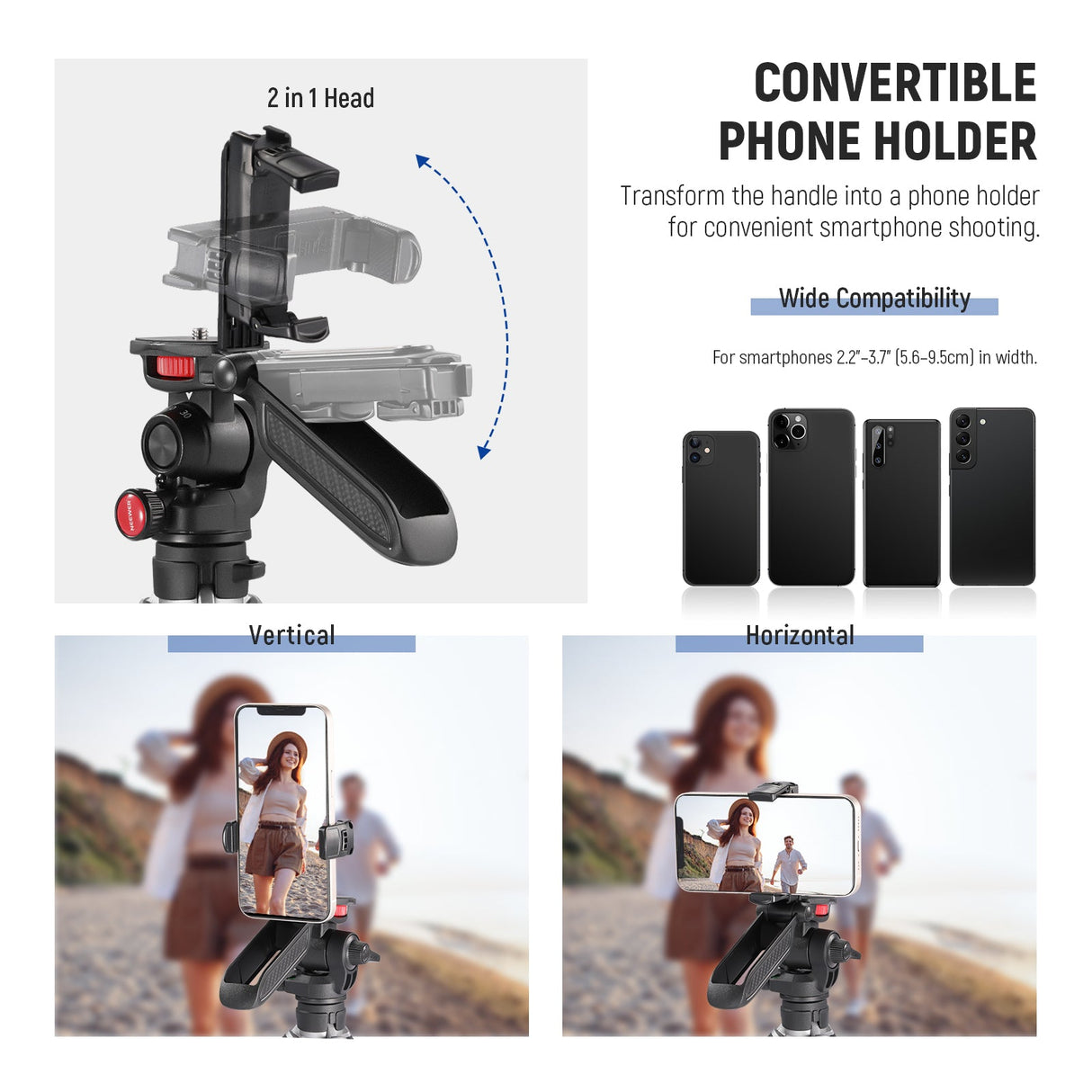 NEEWER TS003 Mini Tripod for Camera and Phone with Handle
