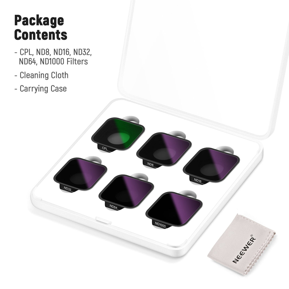 NEEWER 6 Pack ND Filter Set For GoPro Hero 12/11/10/9