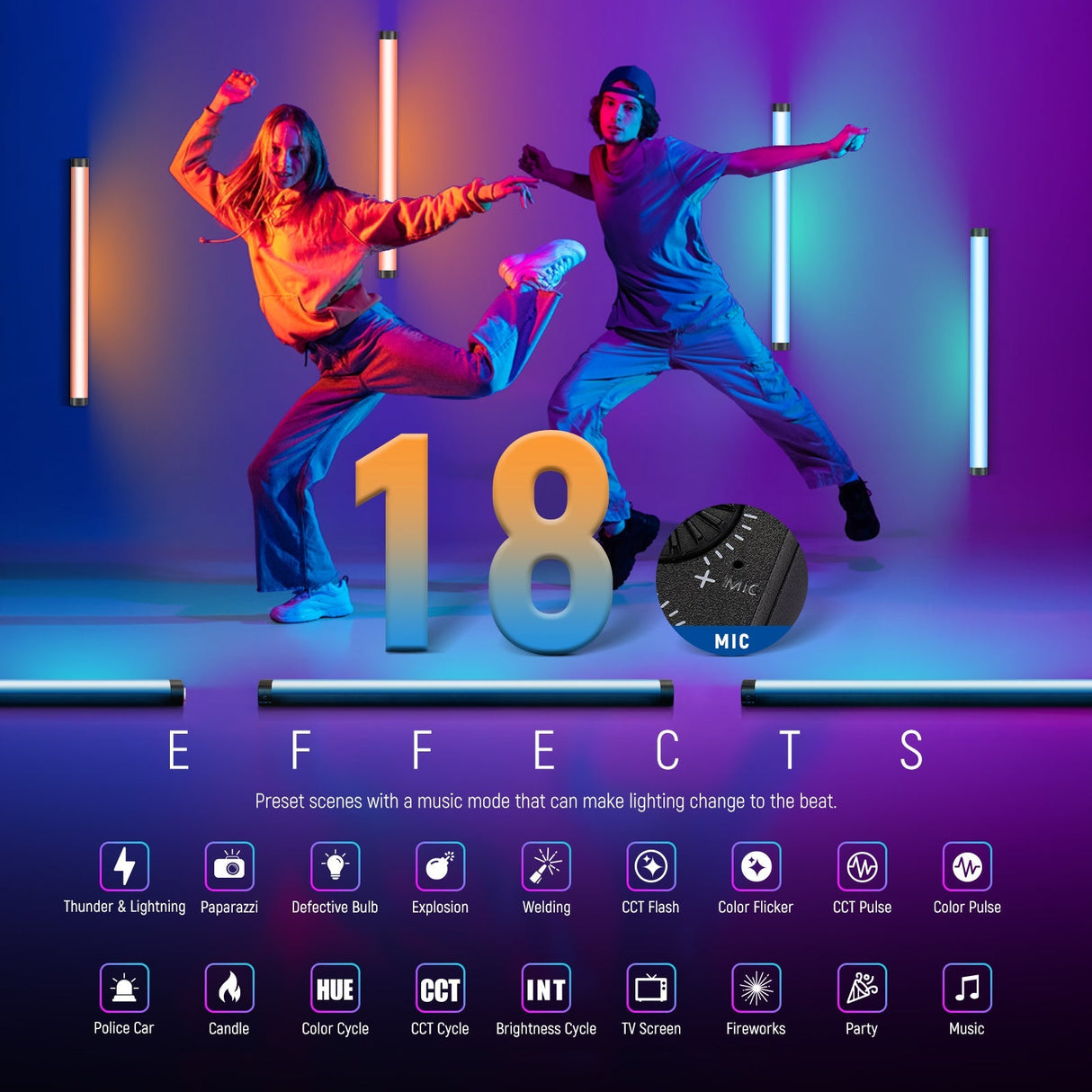 NEEWER TL60 RGB Tube Light Stick