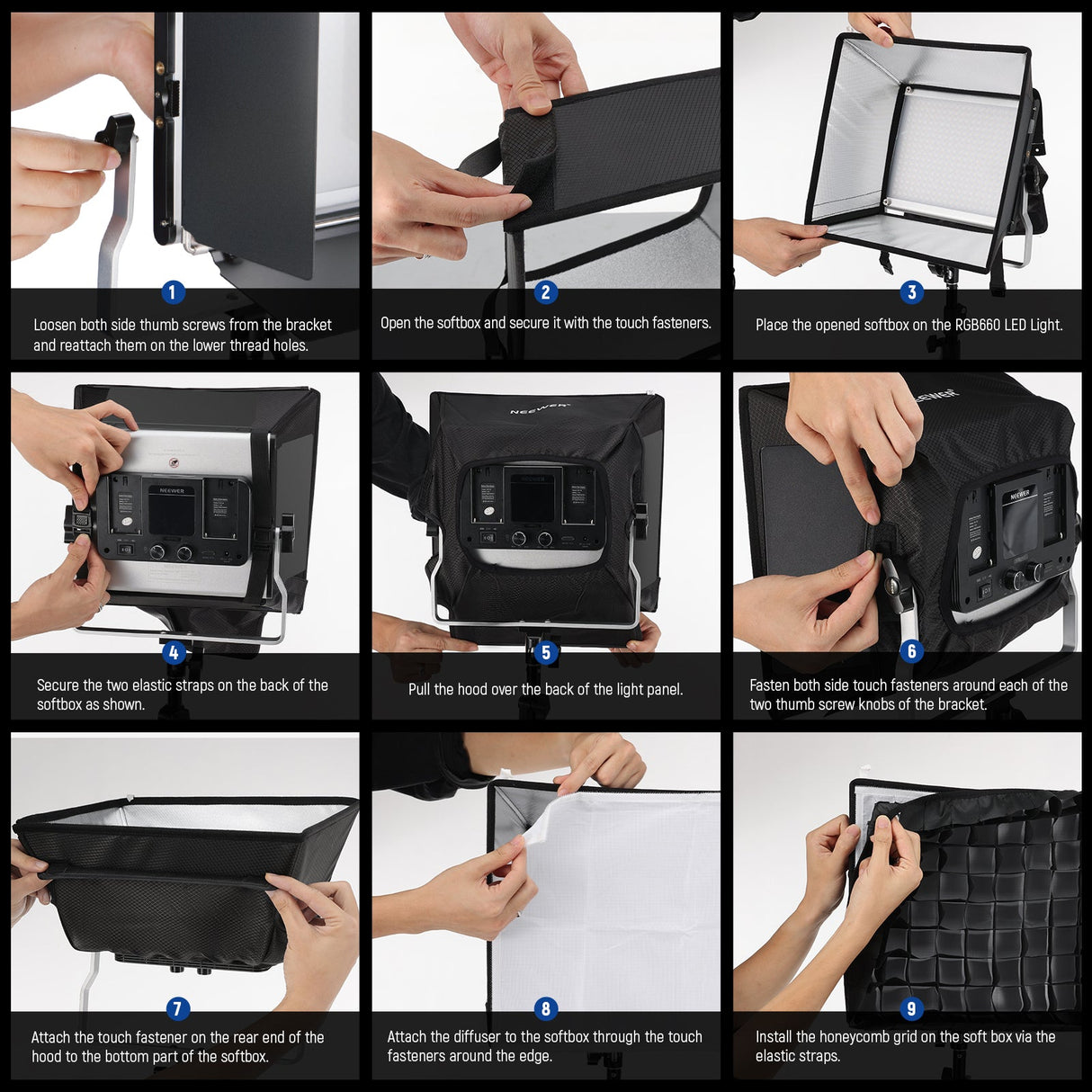 NEEWER NS4S Upgraded Softbox Diffuser for NL660 RGB660 PRO