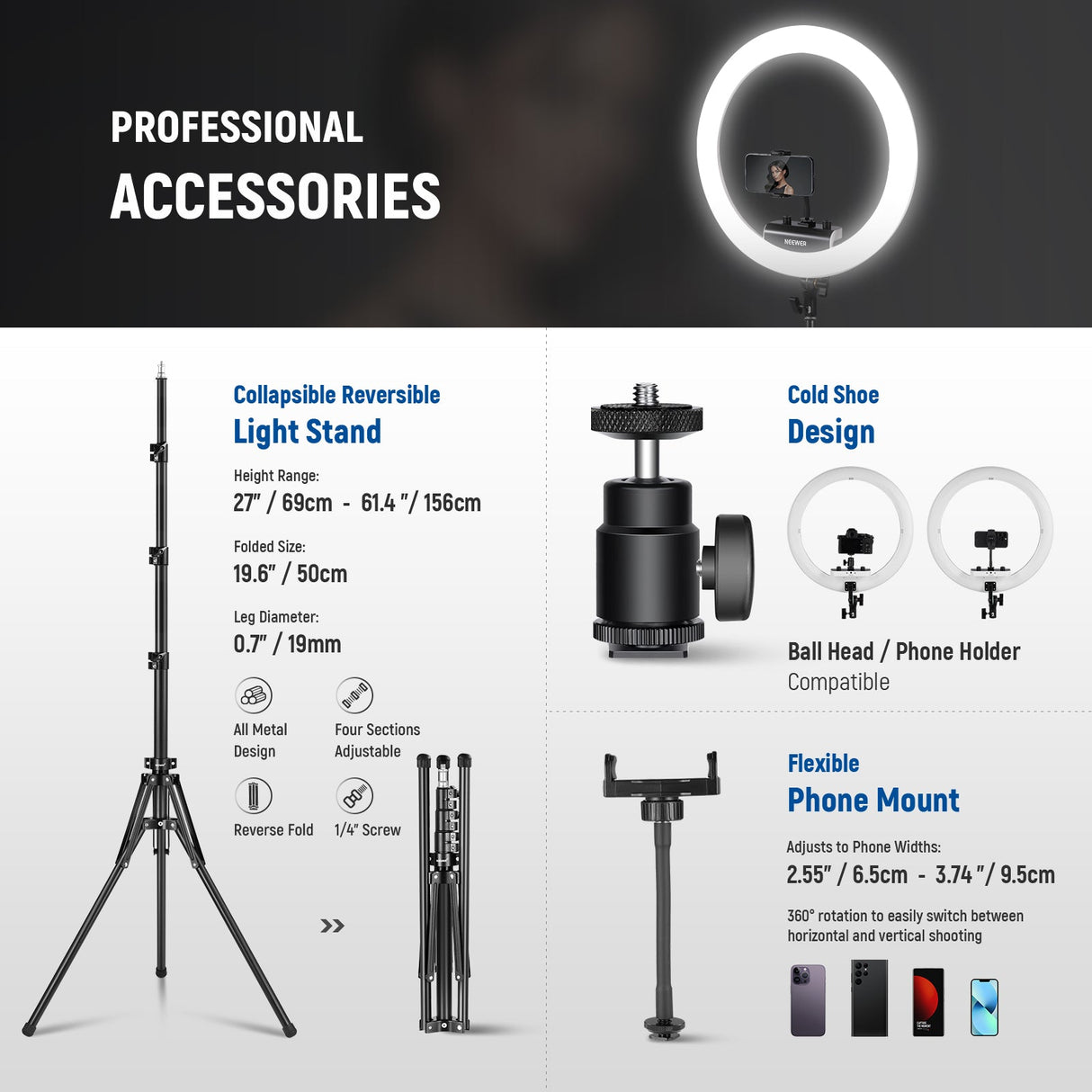 NEEWER RP18B Pro Ring Light Kit