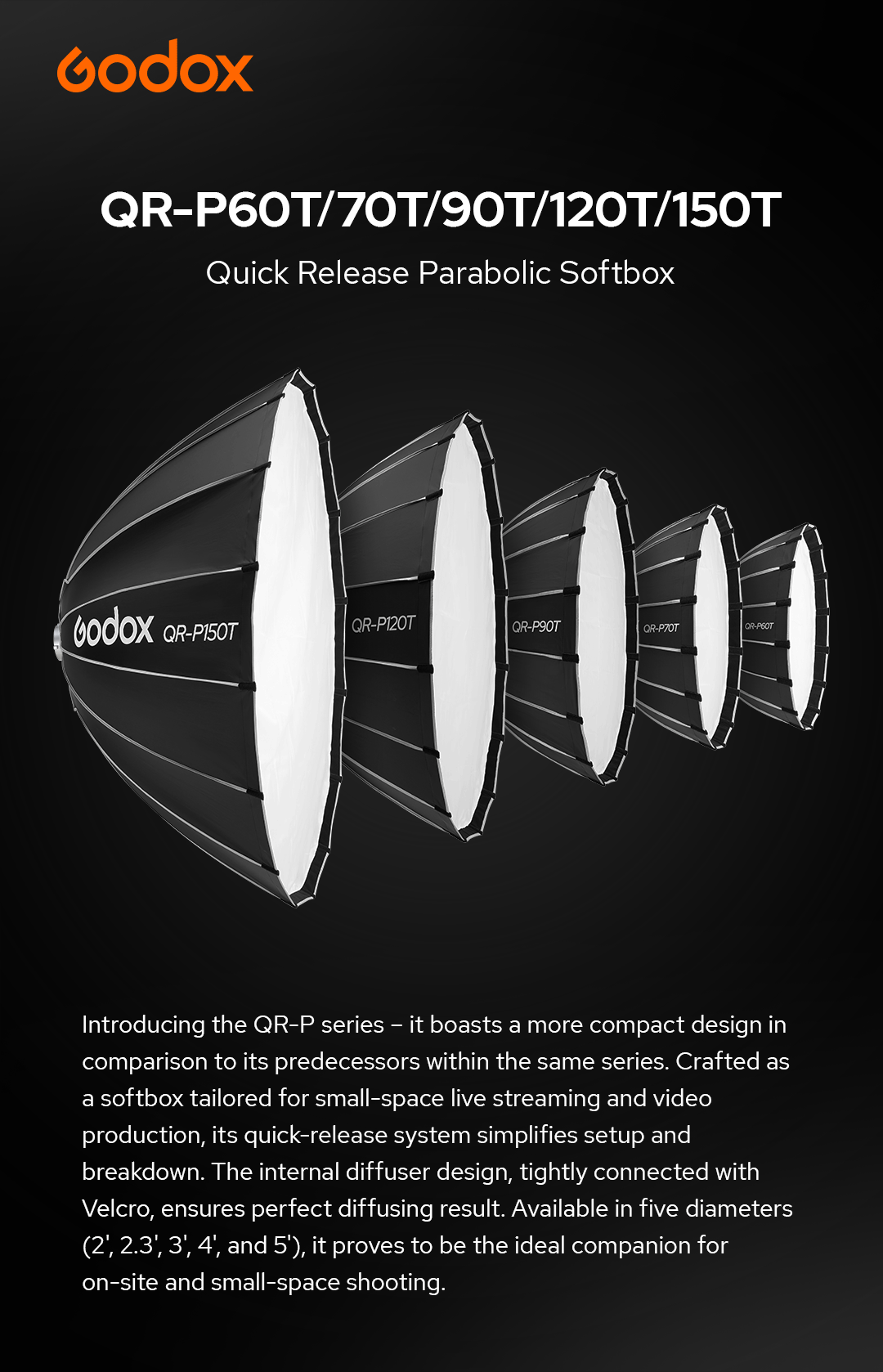 Godox QR-P60T quick release softbox features