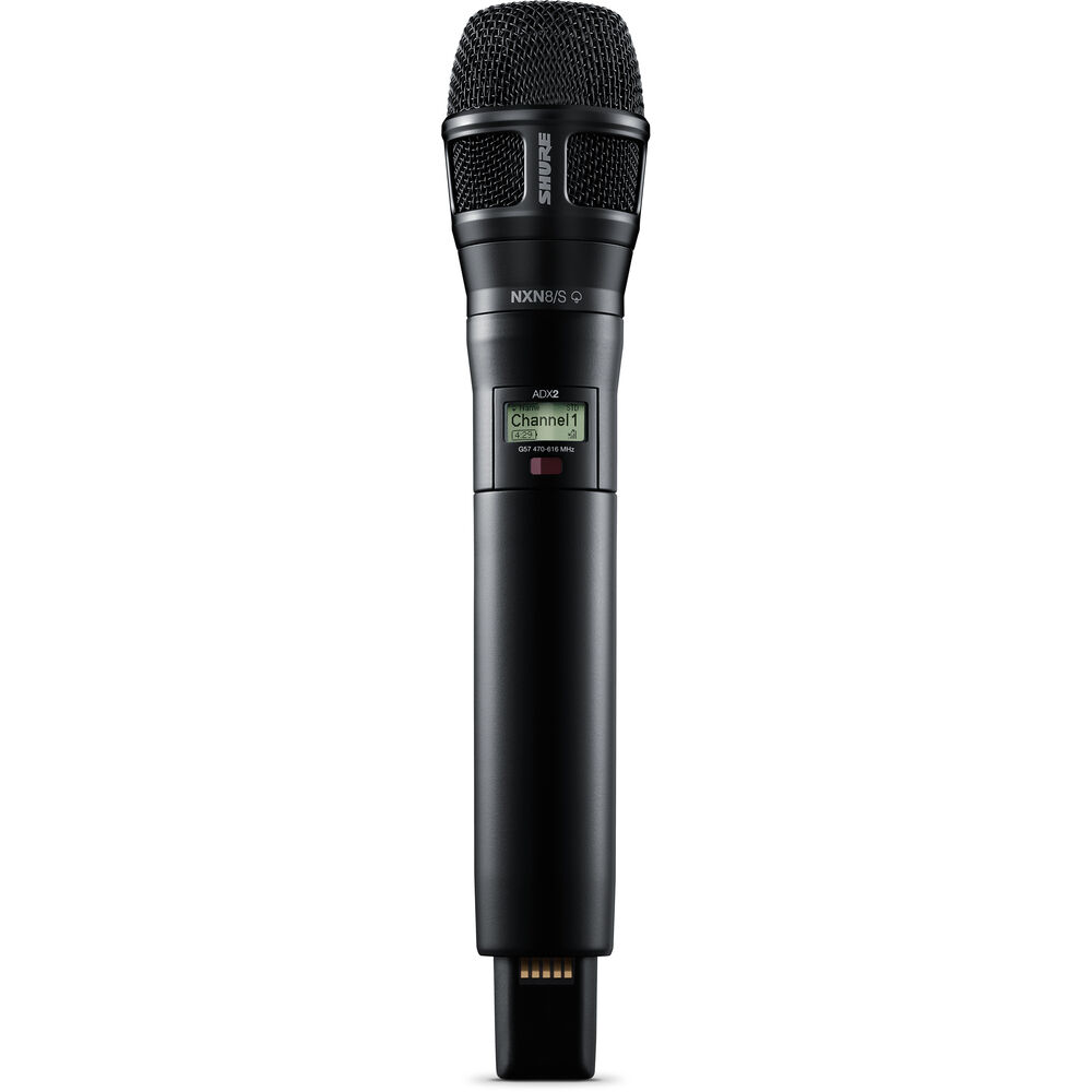 Shure ADX2/8SB Digital Handheld Wireless Microphone Transmitter with Nexadyne 8/S Supercardioid Capsule (G57: 470 to 608 + 614 to 616 MHz, Black)