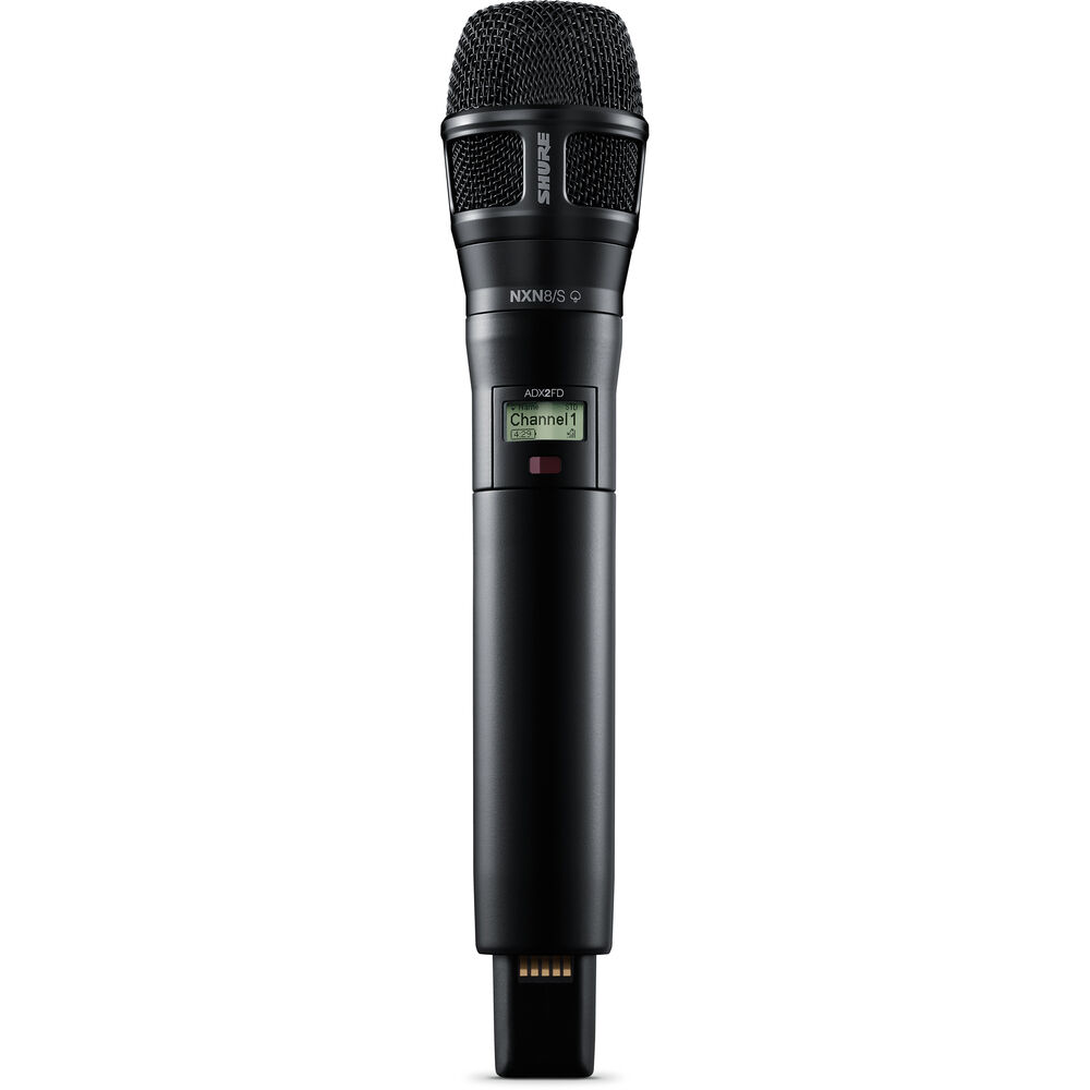 Shure ADX2FD/N8SB Digital Handheld Wireless Microphone Transmitter with Nexadyne 8/S Supercardioid Capsule (G57: 470 to 608 + 614 to 616 MHz, Black)