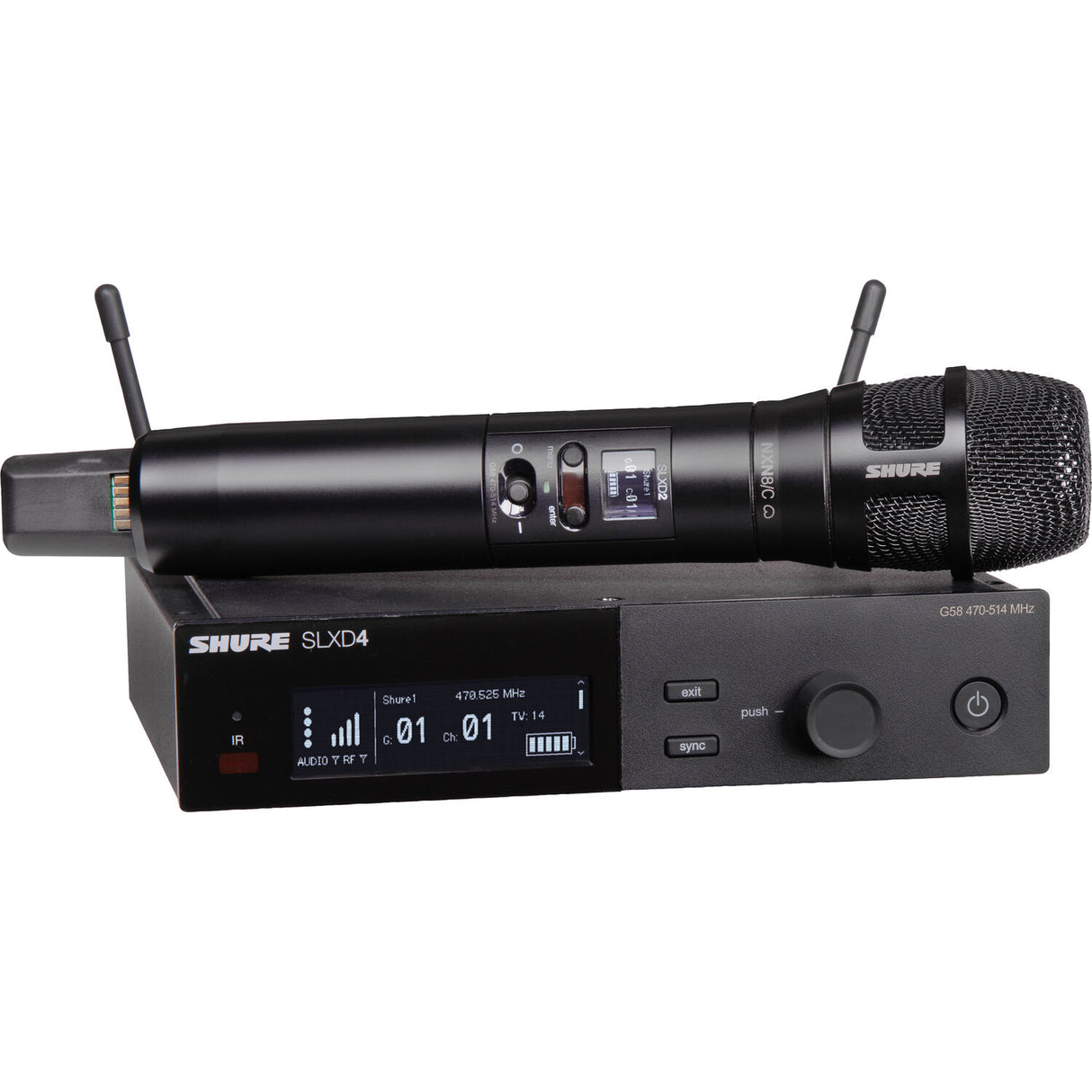 Shure SLXD24/N8C Digital Wireless Handheld Microphone System with Nexadyne 8/C Cardioid Capsule (J52: 558 to 602 + 614 to 616 MHz)