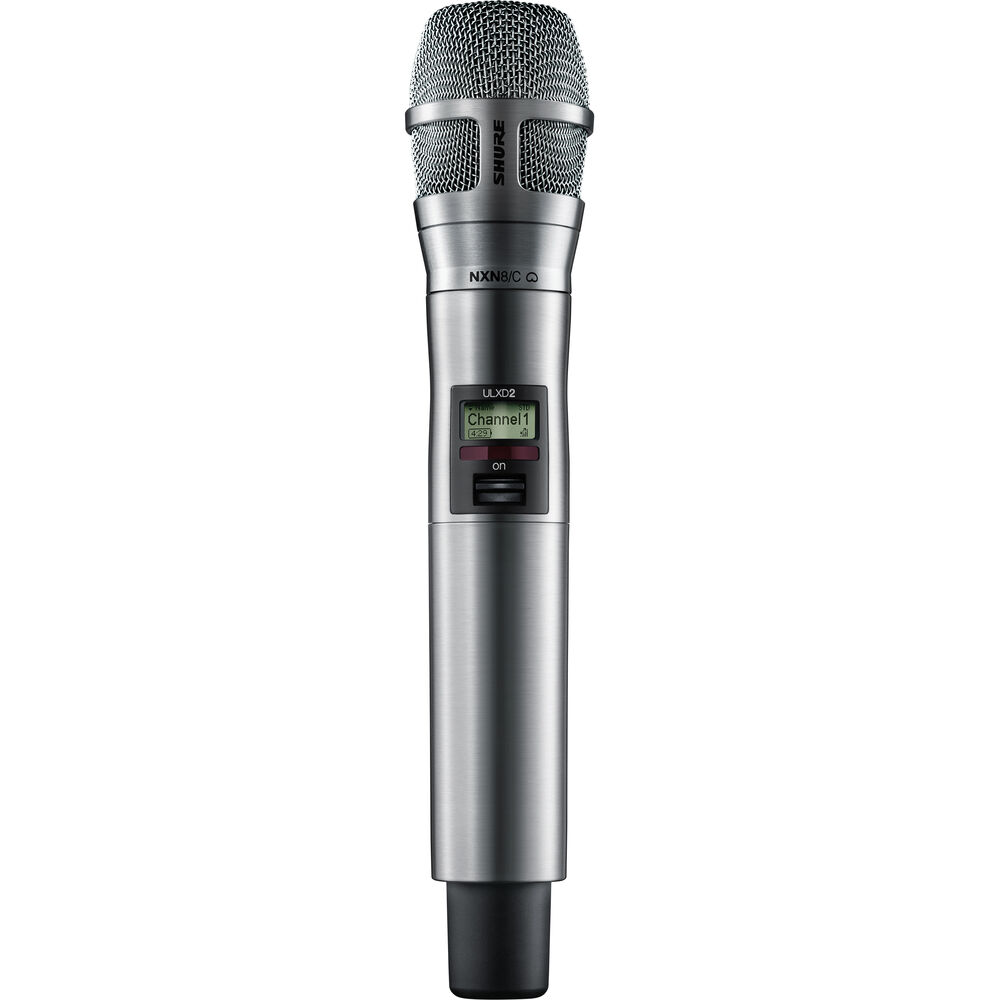 Shure ULXD2/N8CN Digital Handheld Wireless Microphone Transmitter with Nexadyne 8/C Cardioid Capsule (H50: 534 to 598 MHz, Nickel)