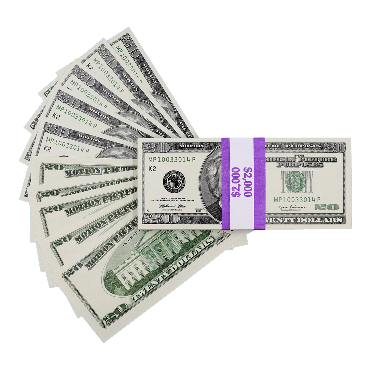 $2,000 Full Print 2000 Series Stack