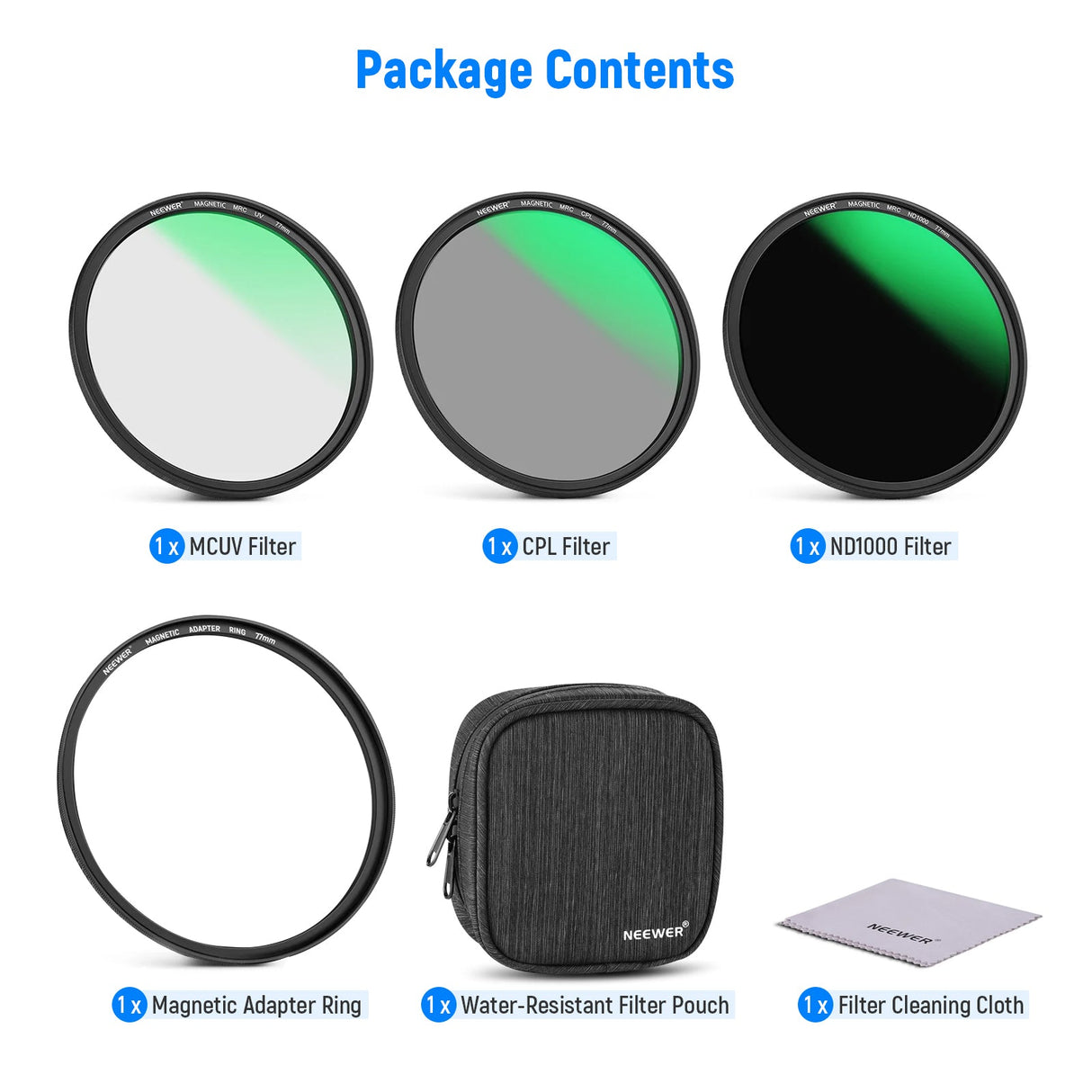 NEEWER 4-in-1 Magnetic Lens Filter Kit