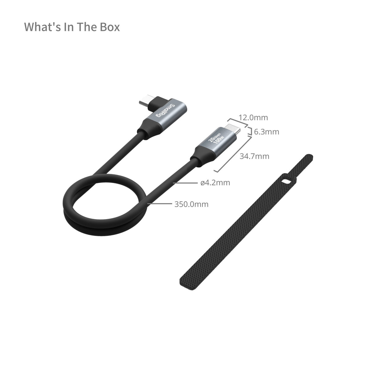 SmallRig USB-C (Straight) to USB-C (Angled) Data Cable (35cm / 13.8in)4790