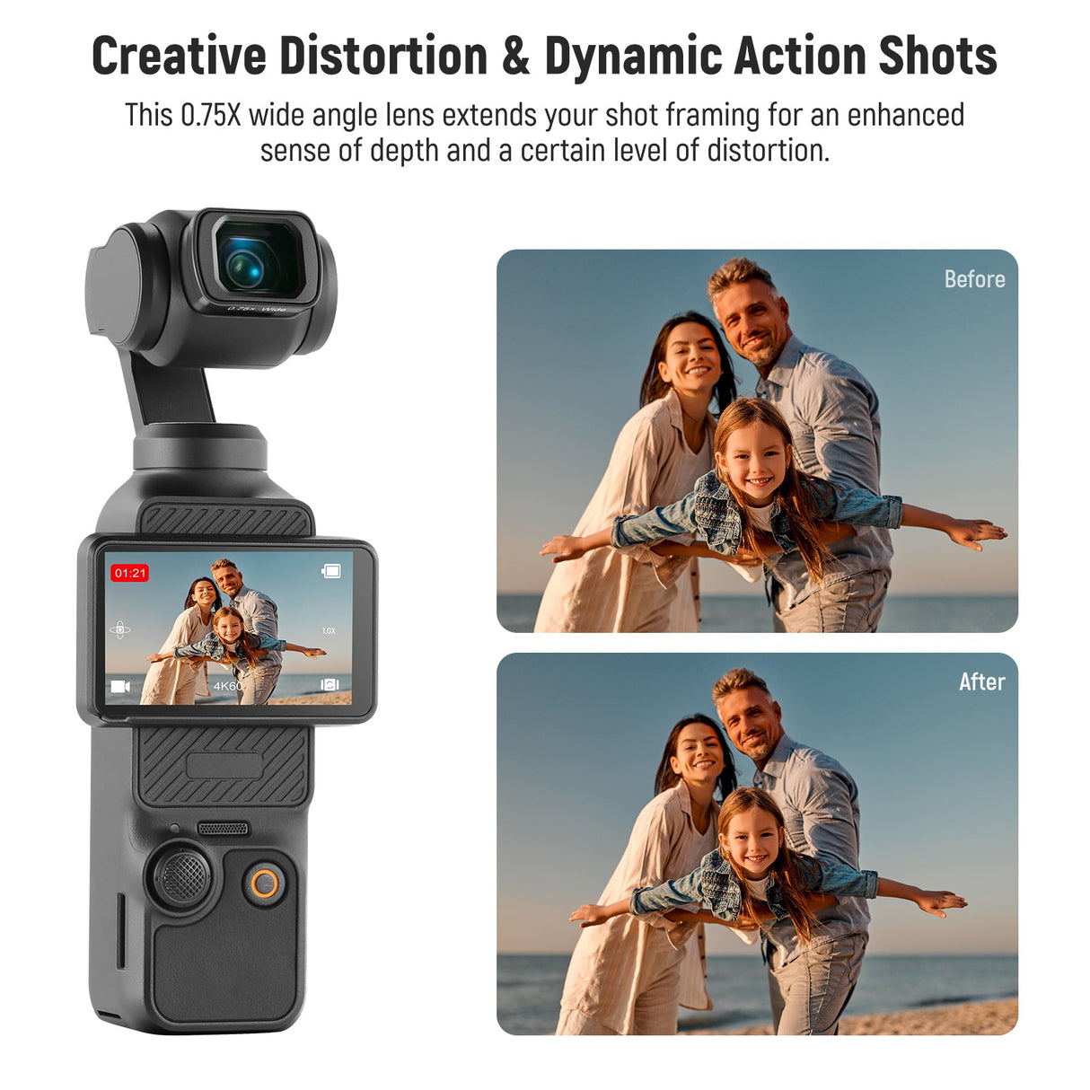 NEEWER LS-45 0.75X Wide Angle Lens For DJI OSMO Pocket 3