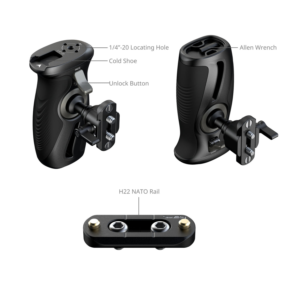 SmallRig Rotating Side Handle with NATO Clamp