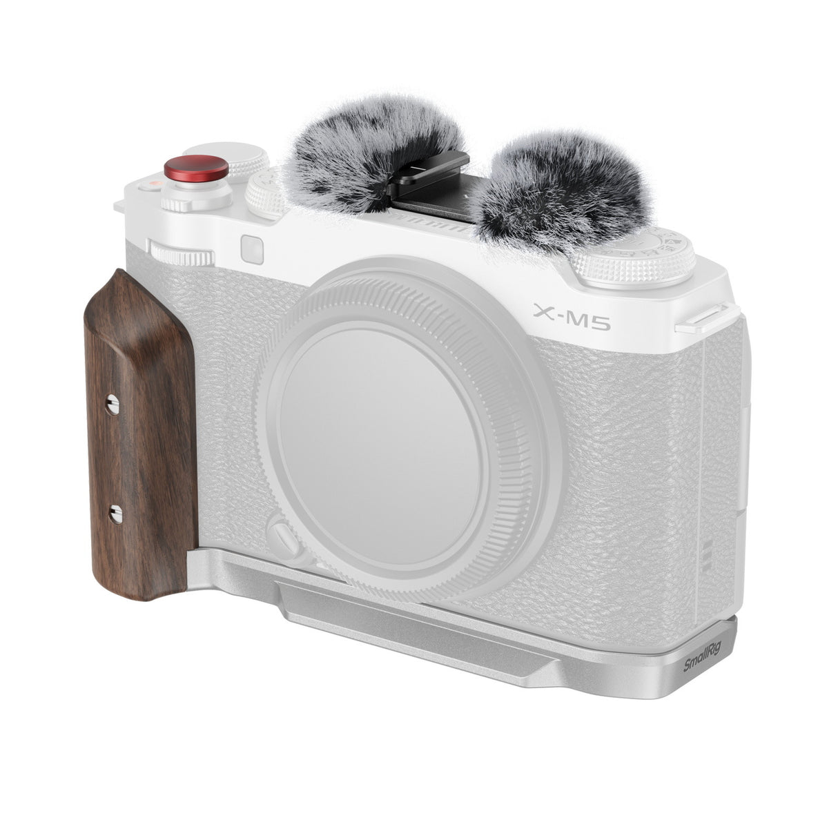 SmallRig L-Shape Mount Plate with Wooden Handle for FUJIFILM X-M5 (Sliver) 5261