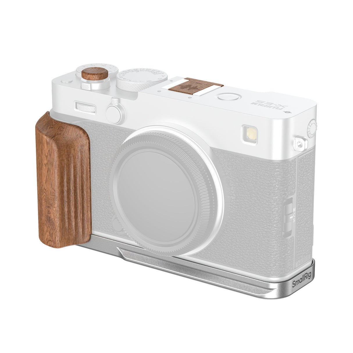 SmallRig L-Shaped Mount Plate with Wooden Handle for FUJIFILM X-E5 (Silver) 5984