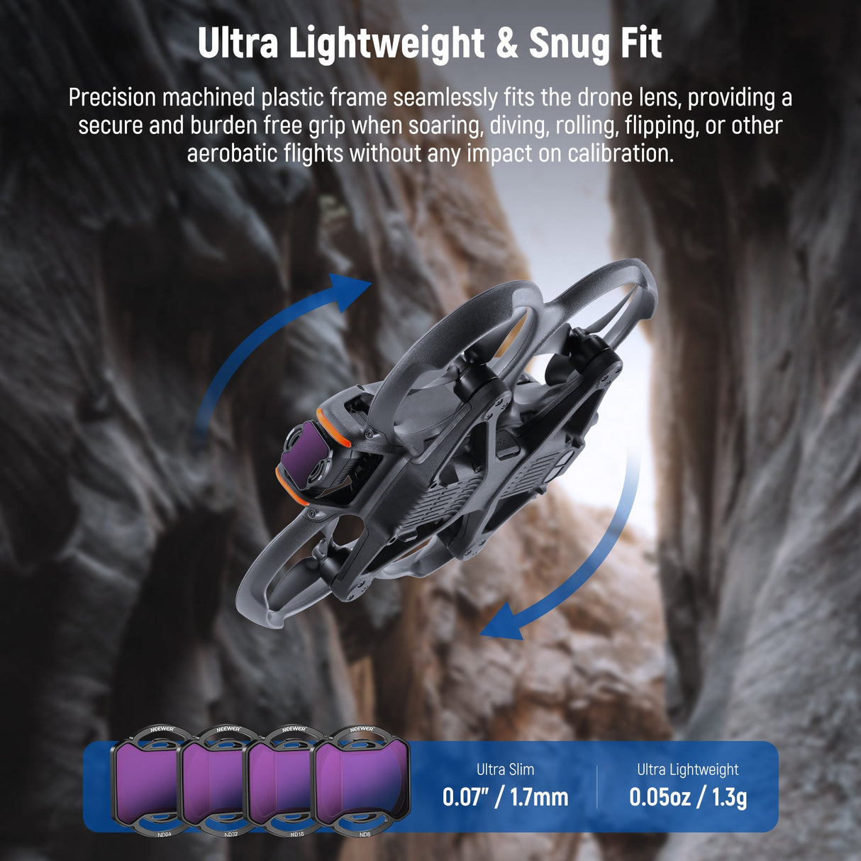 NEEWER 4 Pack ND Filter Kit for DJI Avata 2 ND8 ND16 ND32 ND64