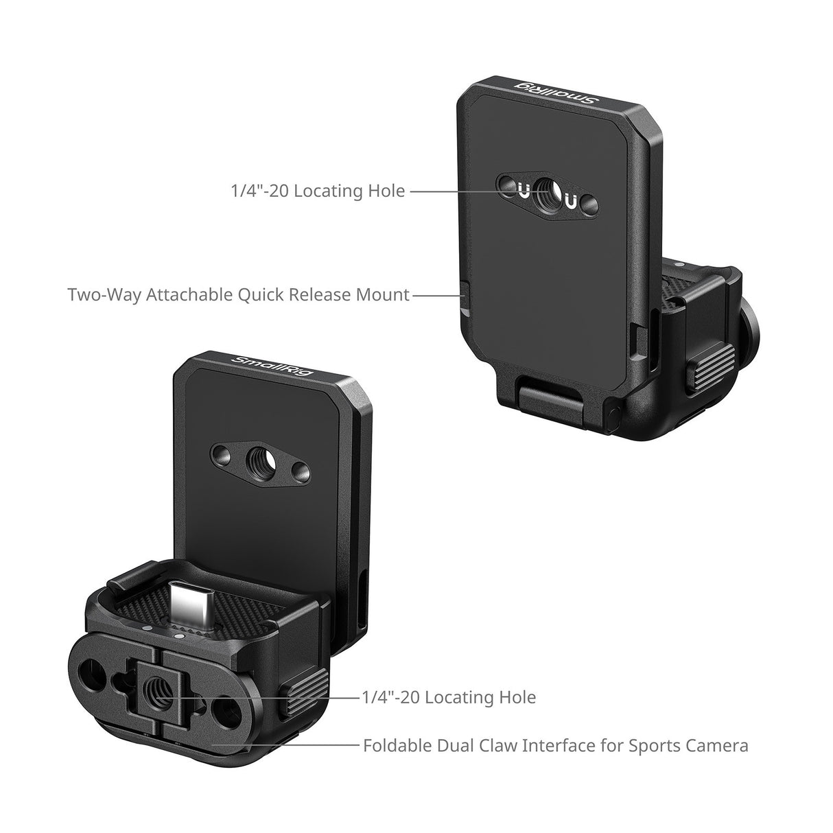 SmallRig Quick Release Attachable Backplate Support (With USB-C Port) for DJI Osmo Pocket 4 & 3 6359