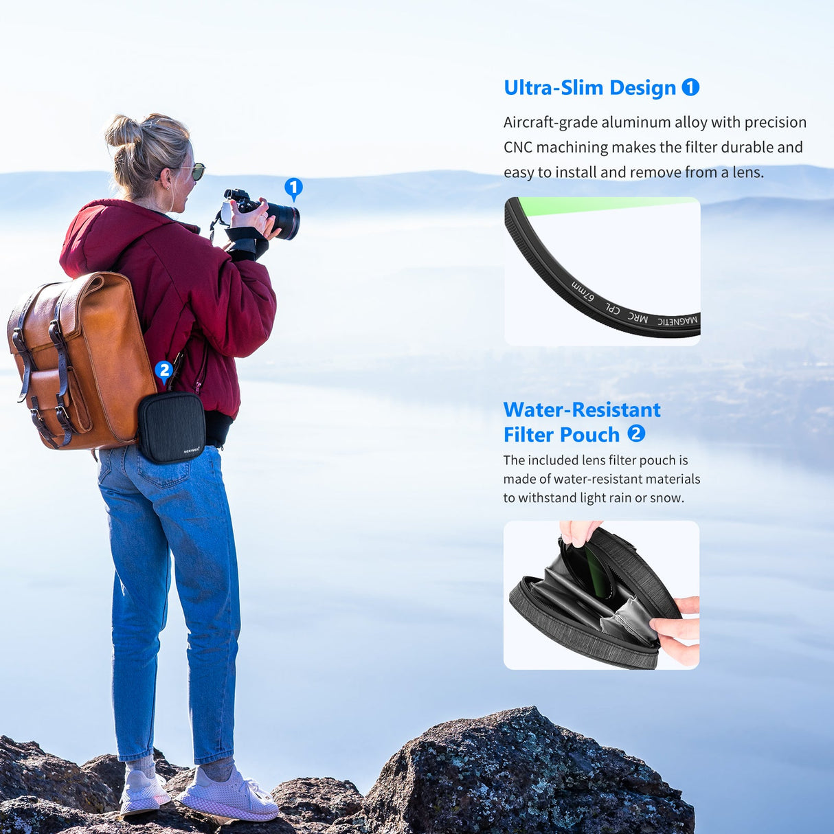 NEEWER 4-in-1 Magnetic Lens Filter Kit