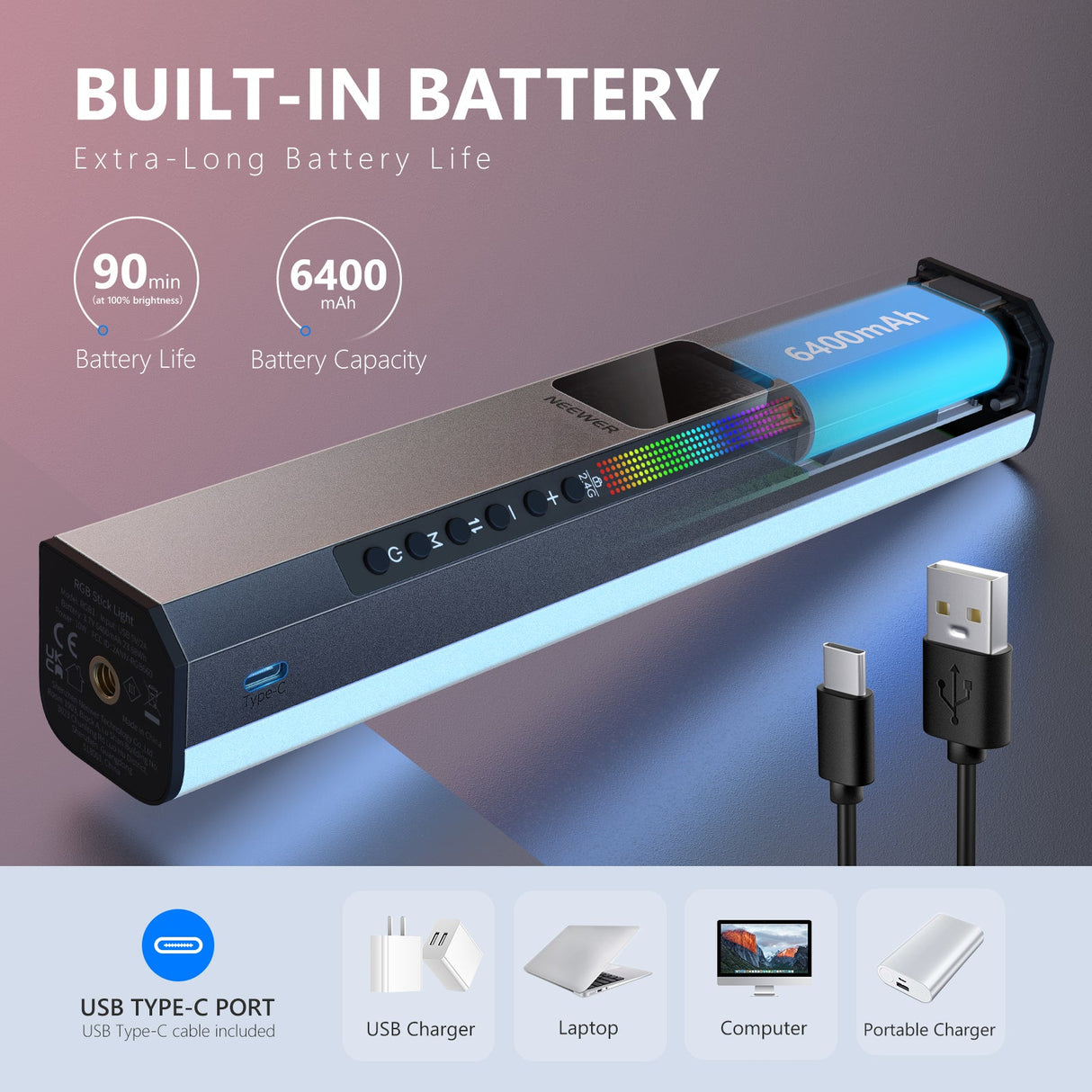 NEEWER RGB1 Magnetic Handheld Light Stick