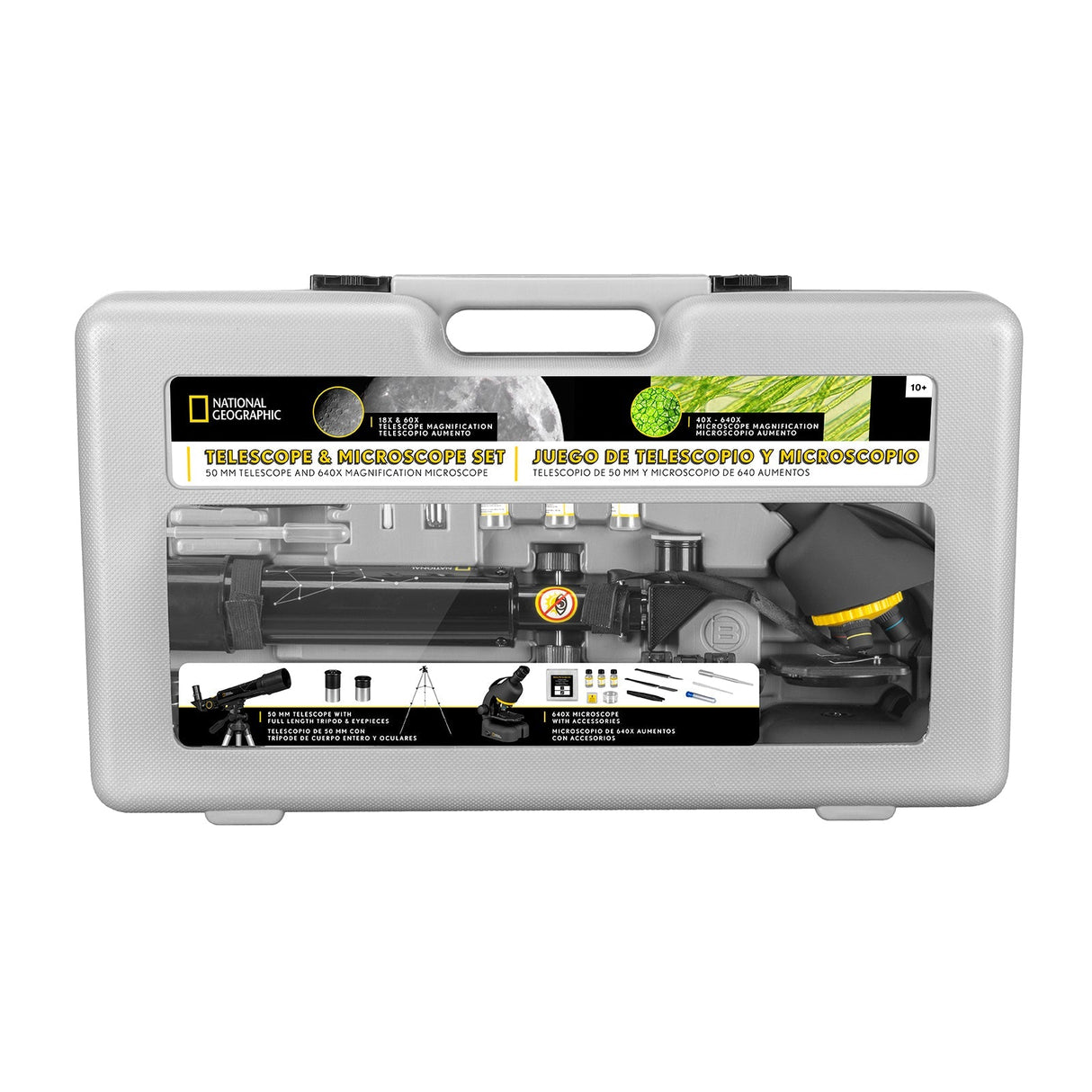 Certified Pre-Owned National Geographic 50mm Telescope and 640x Microscope Set with Hard Case