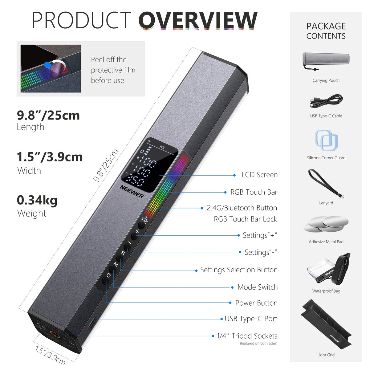 NEEWER RGB1 Magnetic Handheld Light Stick