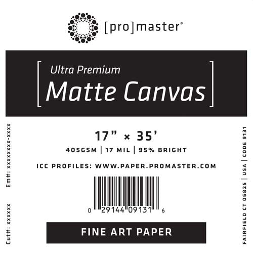 ProMaster Ultra Premium Matte Canvas 17" x 35' Roll - Image 1