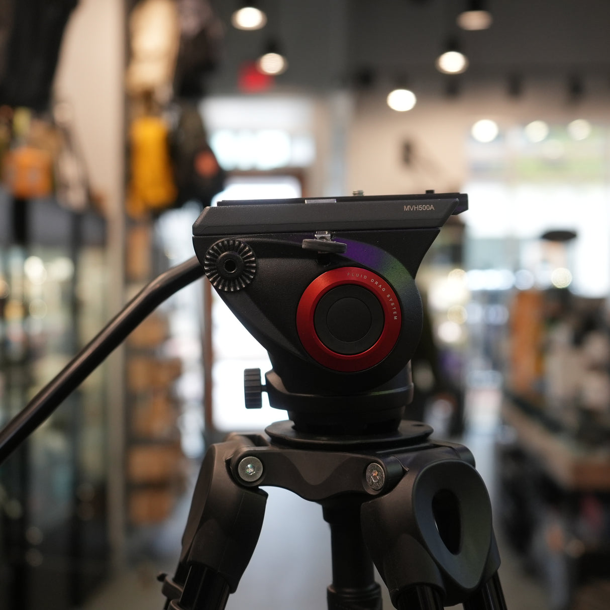 (USED) Manfrotto MVH500A Fluid Drag Video Head with MVT502AM Tripod and Carry Bag