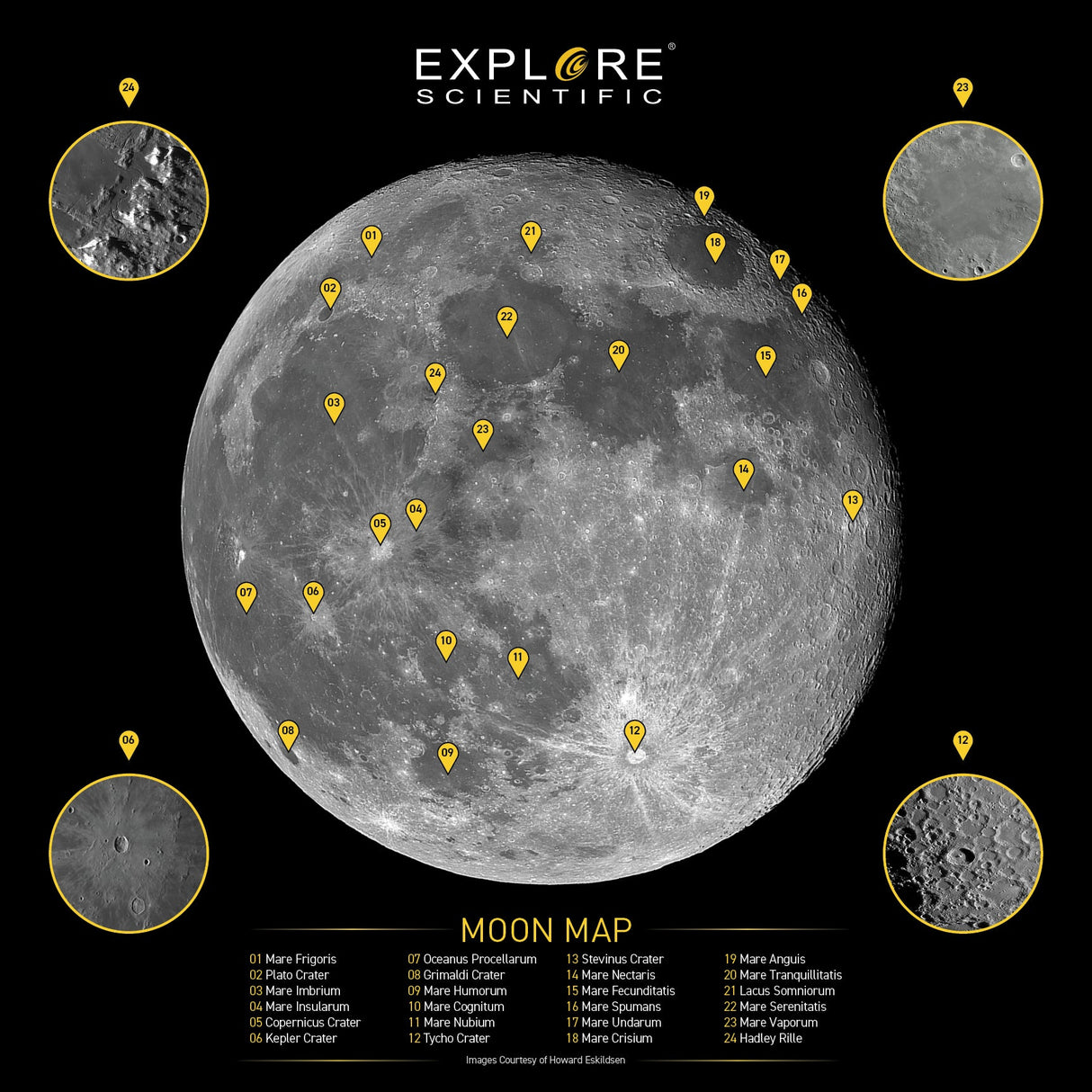 Explore FirstLight 8" Dobsonian Telescope Package Includes ReflexSight, Astro R-Lite Red Flashlight, Tirion Double-Sided Multi-Latitude Planisphere and Moon Crater Map
