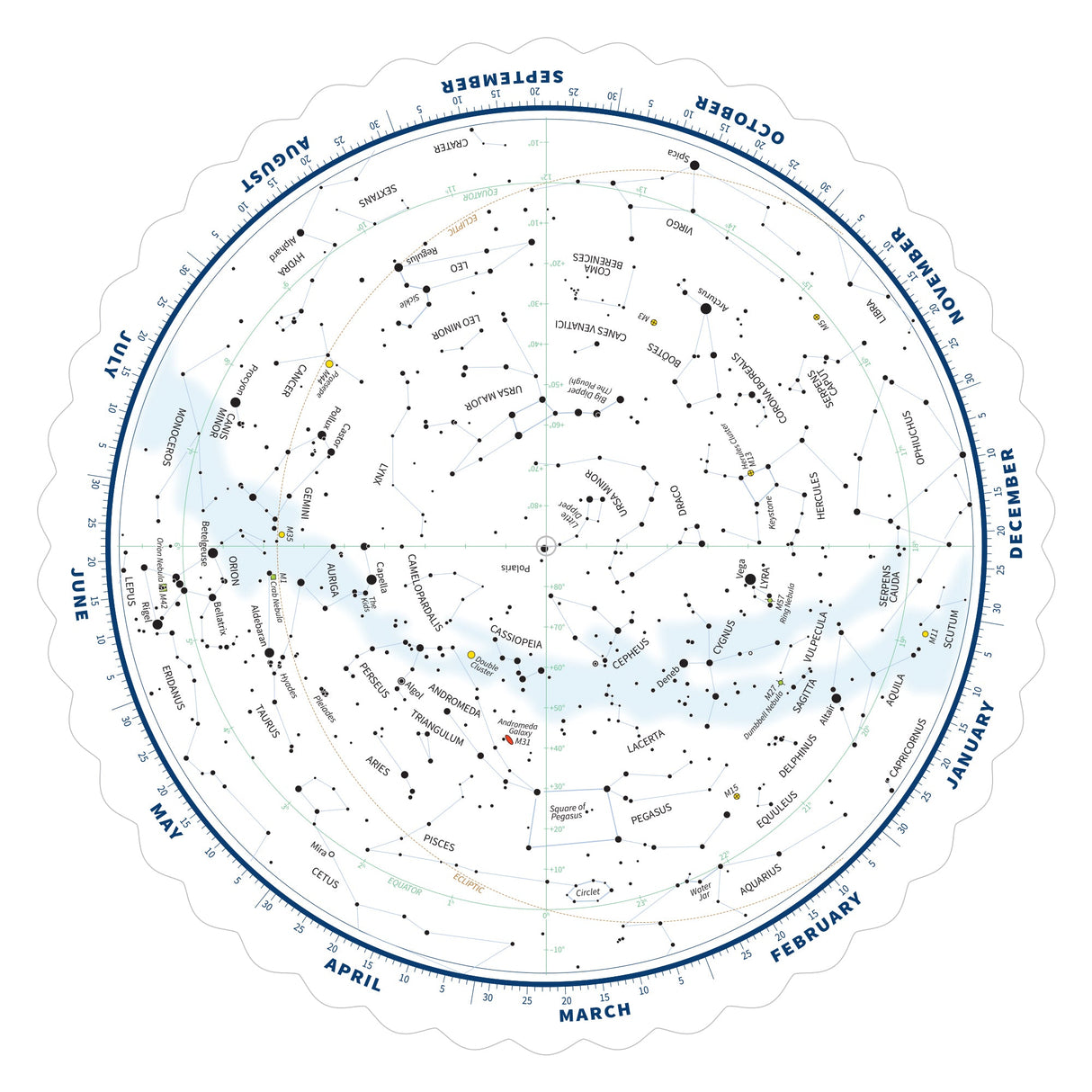 Tirion Double-Sided Multi-Latitude Planisphere with Astro R-Lite