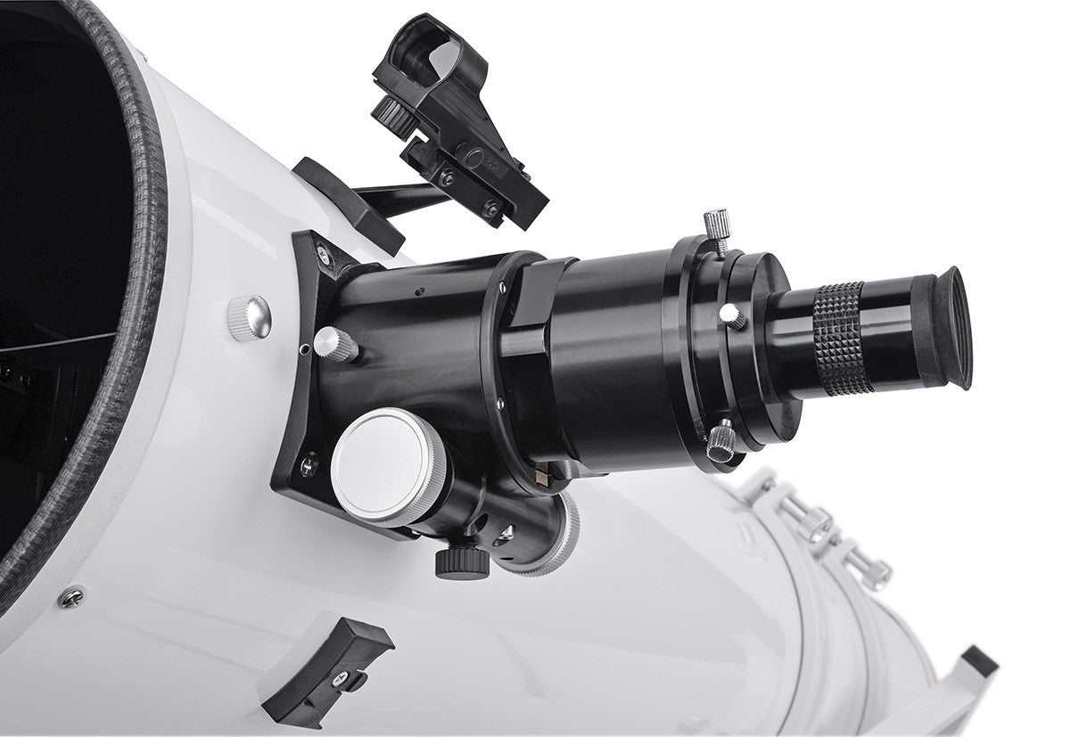 Explore FirstLight 8" Dobsonian Telescope Package Includes ReflexSight, Astro R-Lite Red Flashlight, Tirion Double-Sided Multi-Latitude Planisphere and Moon Crater Map