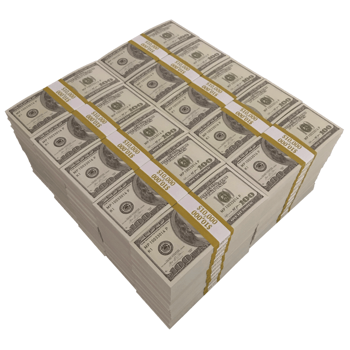 $1,000,000 Full Print 2000 Series Stacks