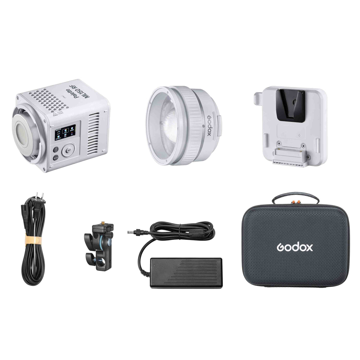 Godox ML150RF Palette LED light angled view showing control panel and display