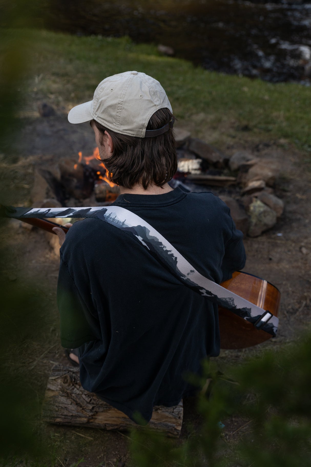 Parks in Black and White Guitar Strap