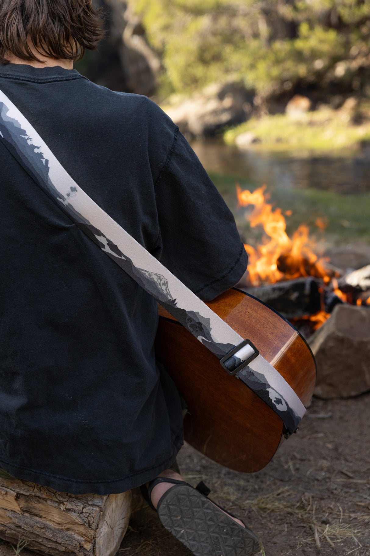 Parks in Black and White Guitar Strap
