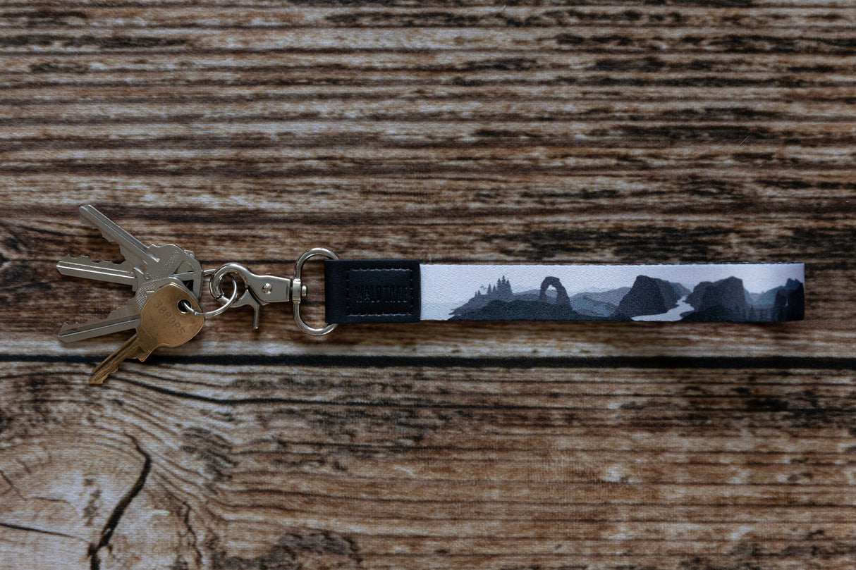 Parks in Black and White Wristlet Keychain