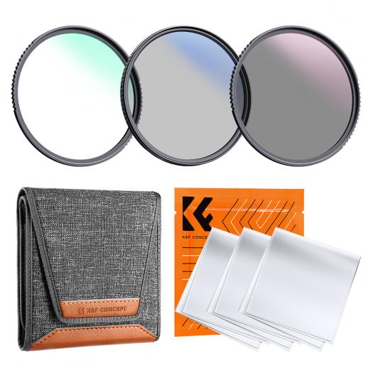 82mm MCUV+CPL+ND4 Lens Filter Kit with Lens Cleaning Cloth and Filter Bag