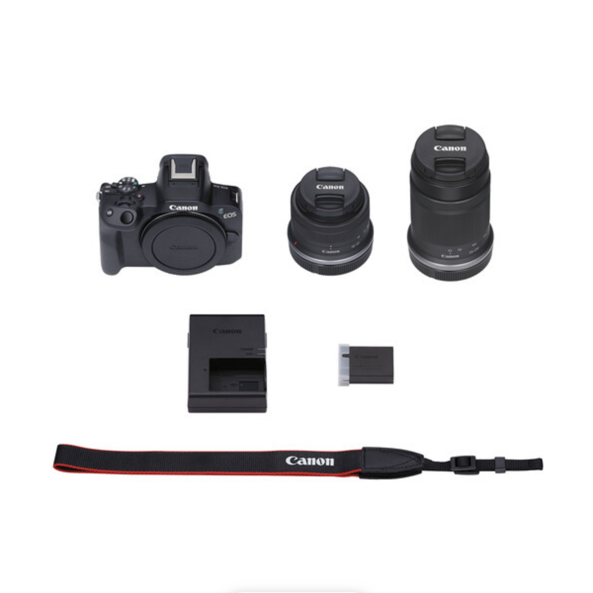 Canon EOS R50 Mirrorless Camera with RF-S 18-45mm f/4.5-6.3 IS STM Lens & RF-S 55-210mm f/5-7.1 IS STM Lens (Black)