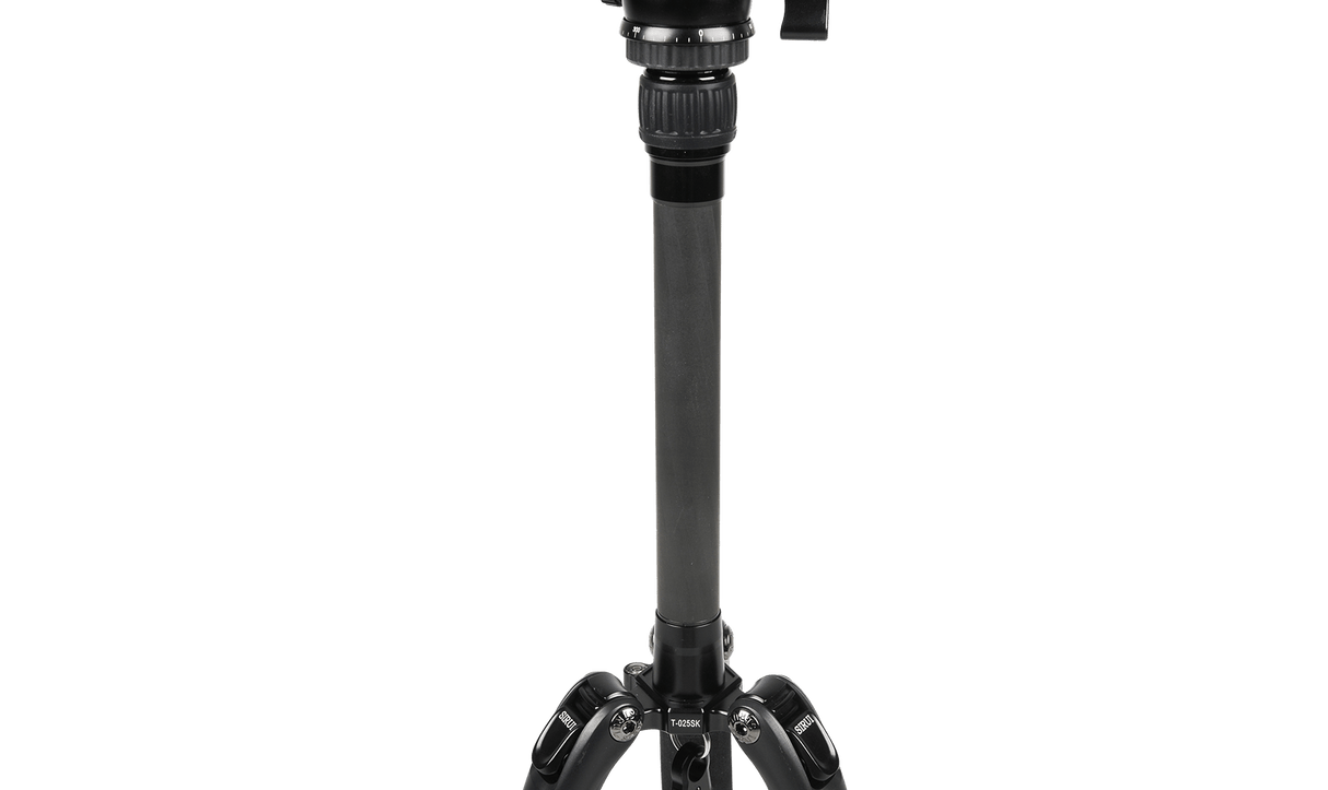 Sirui T-0S Series Travel Tripod with B-00 Ball Head (Black, Carbon Fiber) T-025SK+B-00K