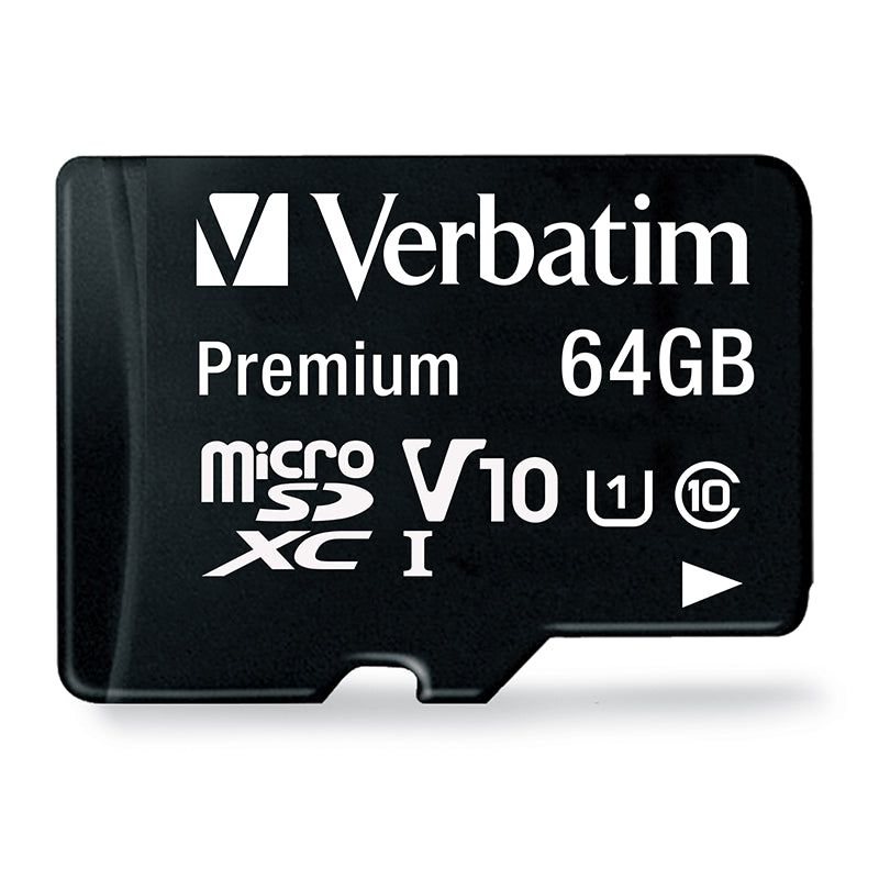 Verbatim Premium microSDXC Memory Card With Adapter UHS-1 Class 10 TAA 64GB