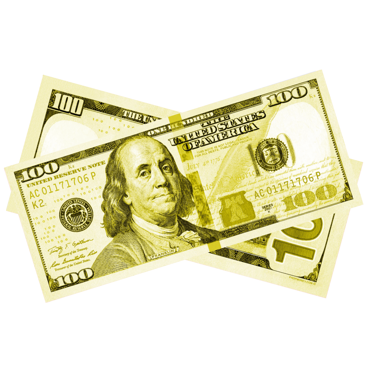 100x $100 New Series Yellow Bills