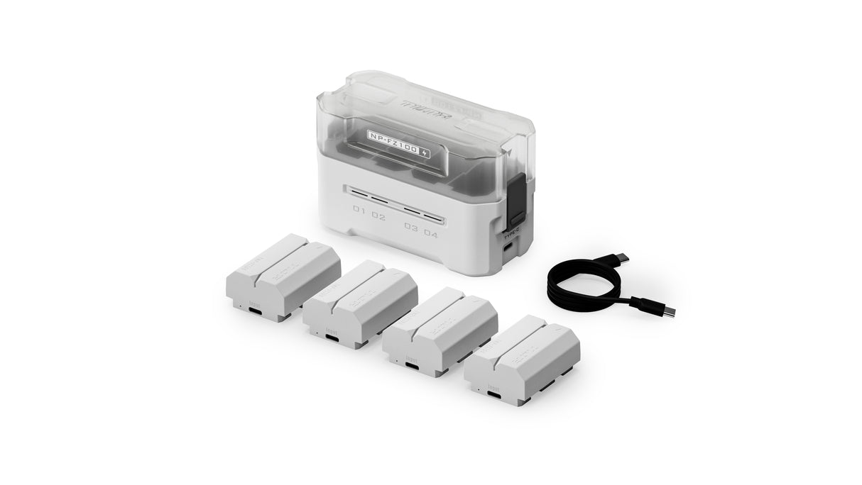 Tilta NP-FZ100 Charging Station Battery Kit (4 Batteries) - Off White