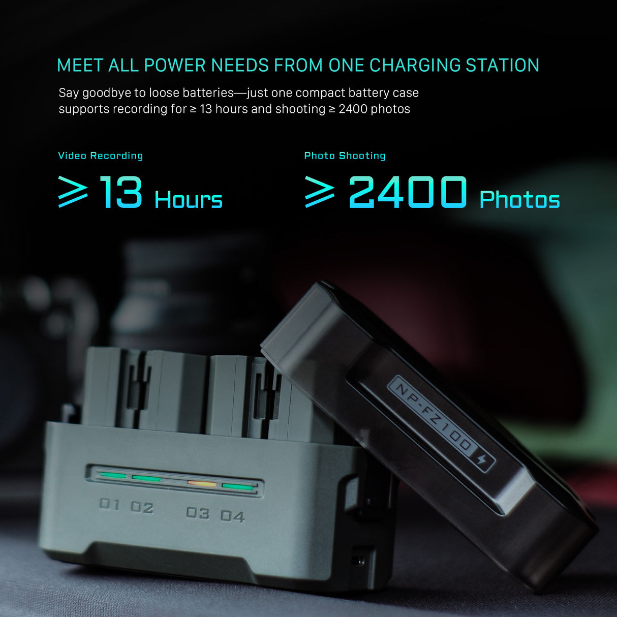 Tilta Portable Charging Station for NP-FZ100 (4 Channel) - Off White