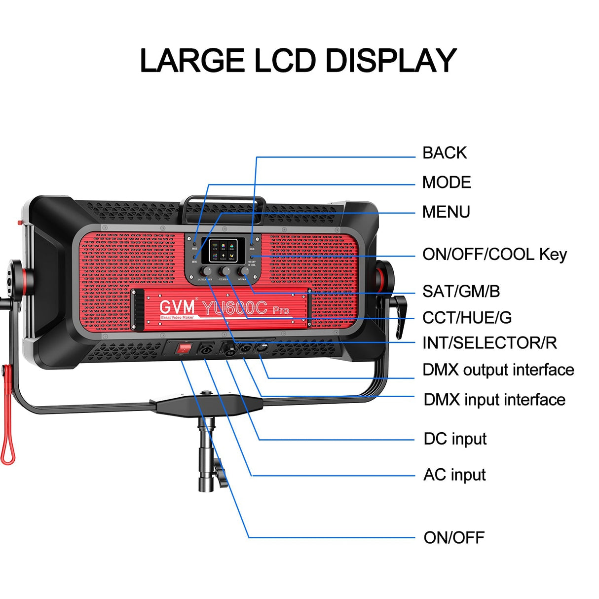 GVM PRO YU600C Led Video Lights Panel Rgb And Bi-Color Studio Light