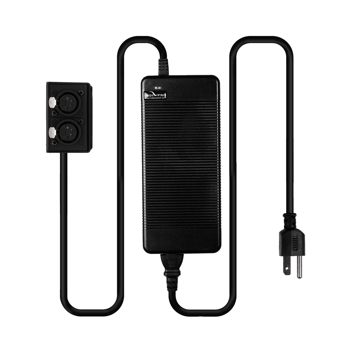 Indipro 15V AC Power Supply to Dual 4-Pin Female XLR Outputs (20A, 10')