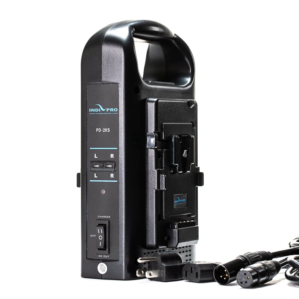 Indipro 2x Kratos 99Wh V-Mount Li-Ion Batteries and Dual V-Mount Battery Charger Kit
