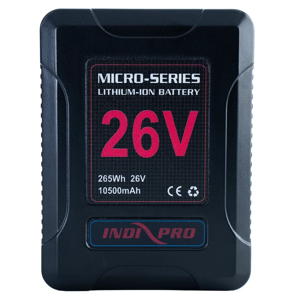 Indipro 2x Micro-Series 26V 265Wh Gold Mount Li-Ion Batteries and 26V Gold Mount Quad Charger Kit