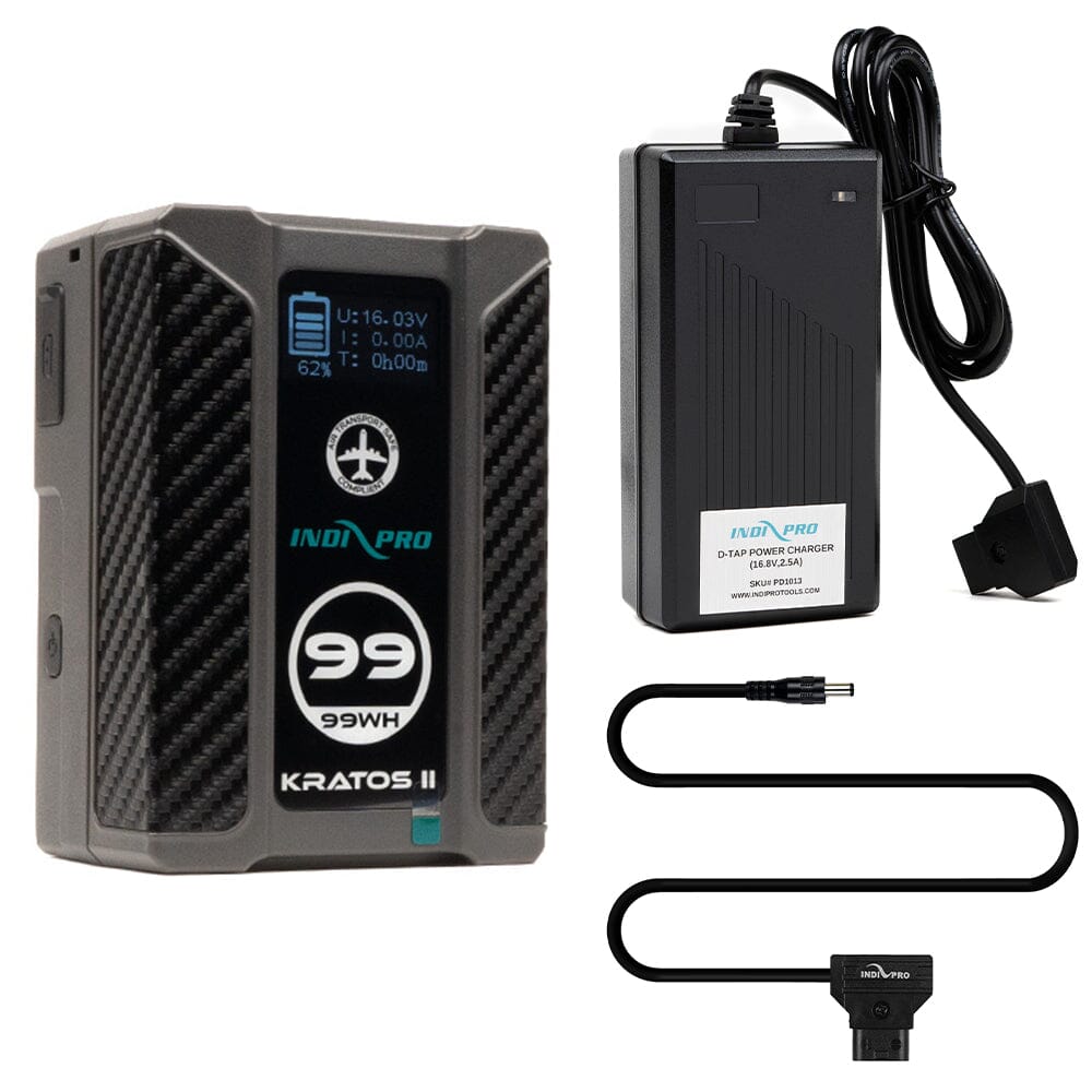 Indipro Kratos 99Wh V-Mount Battery, Charger & D-Tap Roland V-02HD Video Mixer Bundle
