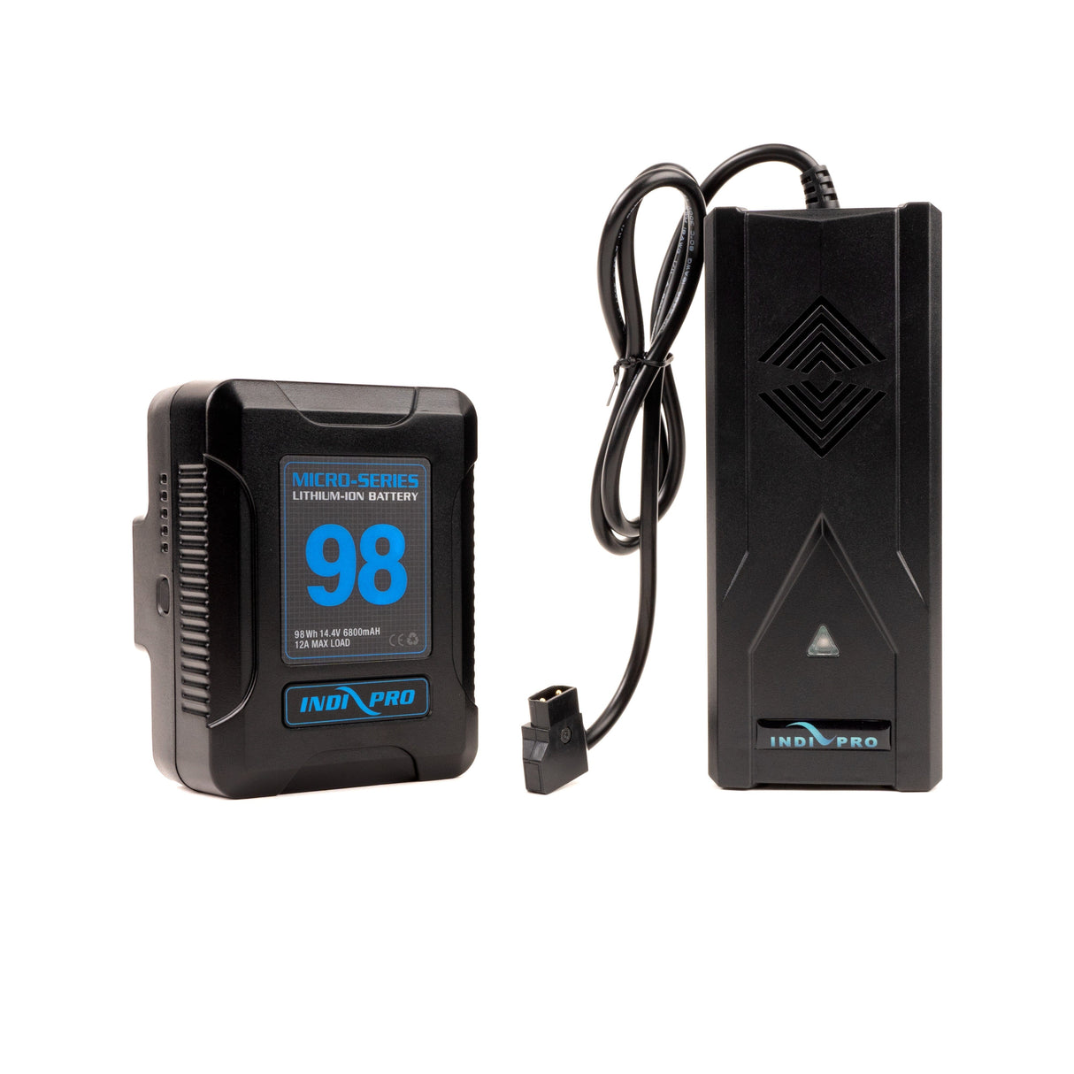 Indipro Micro-Series 98Wh Gold-Mount Battery and D-Tap Pro Battery SuperCharger Kit