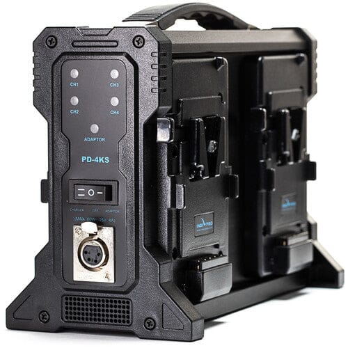 Indipro 4x Kratos 99Wh V-Mount Li-Ion Batteries and Quad V-Mount Battery Charger Kit