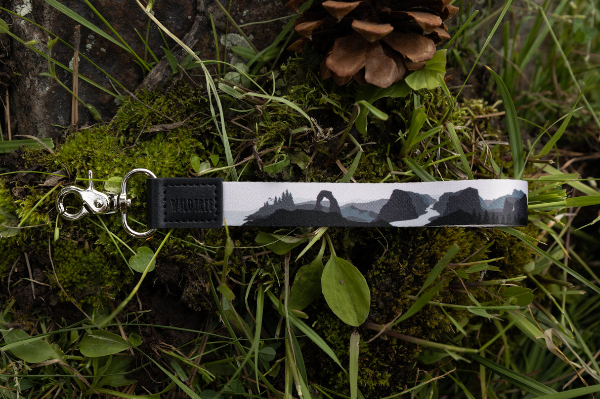 Parks in Black and White Wristlet Keychain