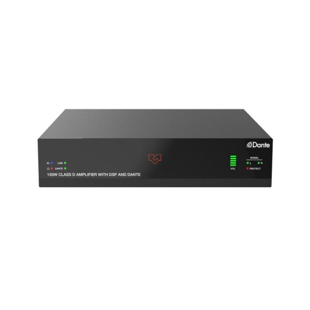 VigilLink 2Ch 150W Class D Audio Amplifier with Dante